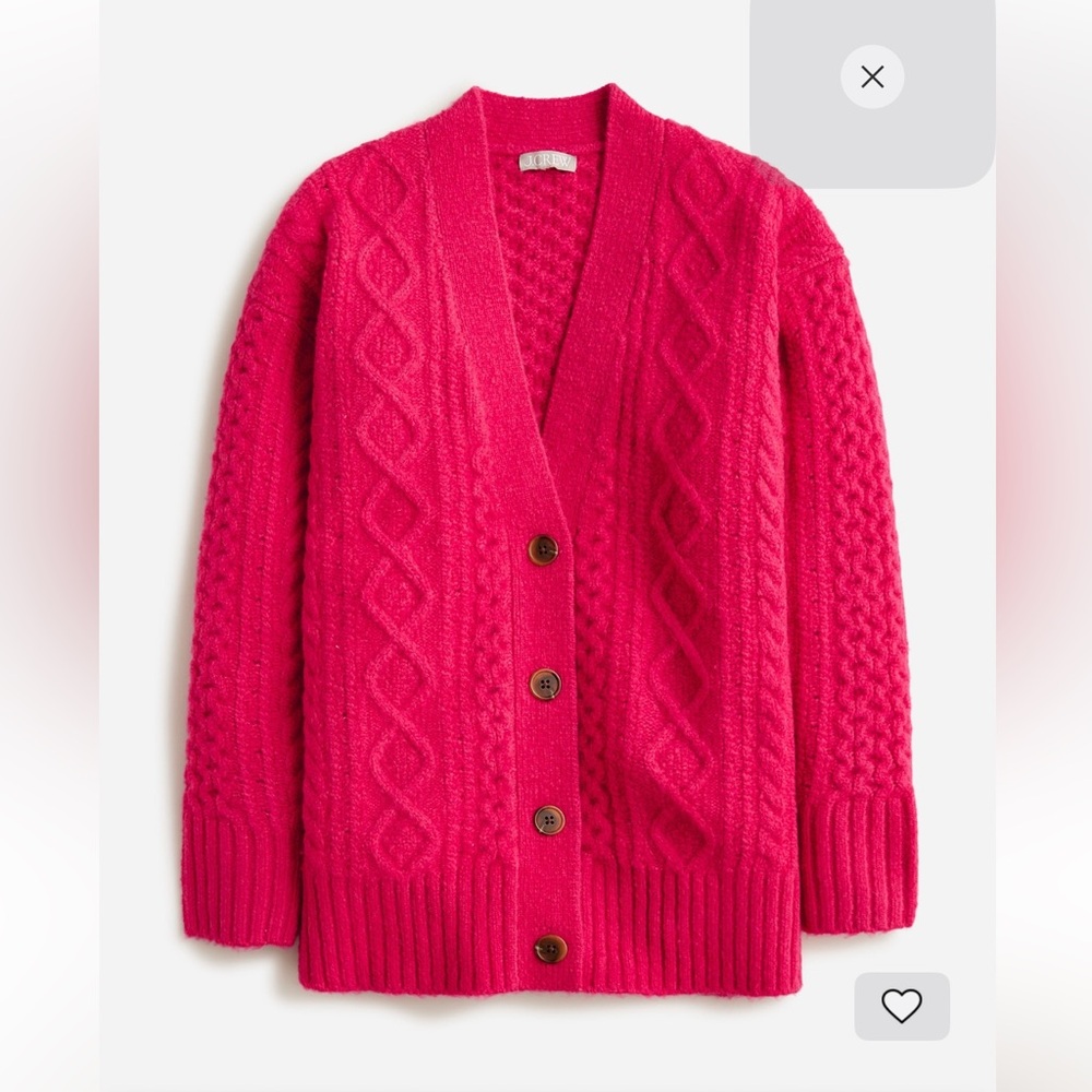 J. Crew Bold Pink Knit Cardigan